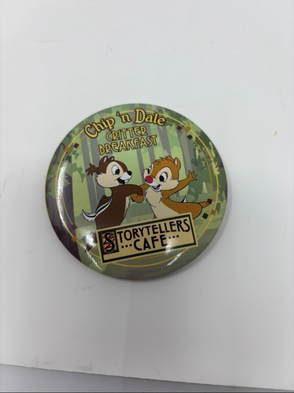 Chip 'n' Dale Critter Breakfast Storytellers Café button disney pinback
